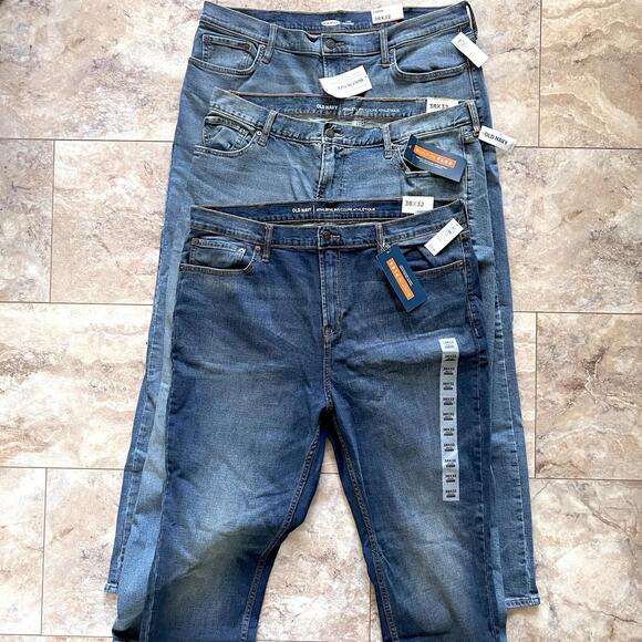 Old Navy Other - 3 Pairs Old Navy Jeans Mens 38x32 NWT Loose & Athletic Fit Built In Flex